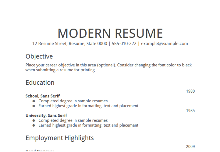 Good objective line my resume